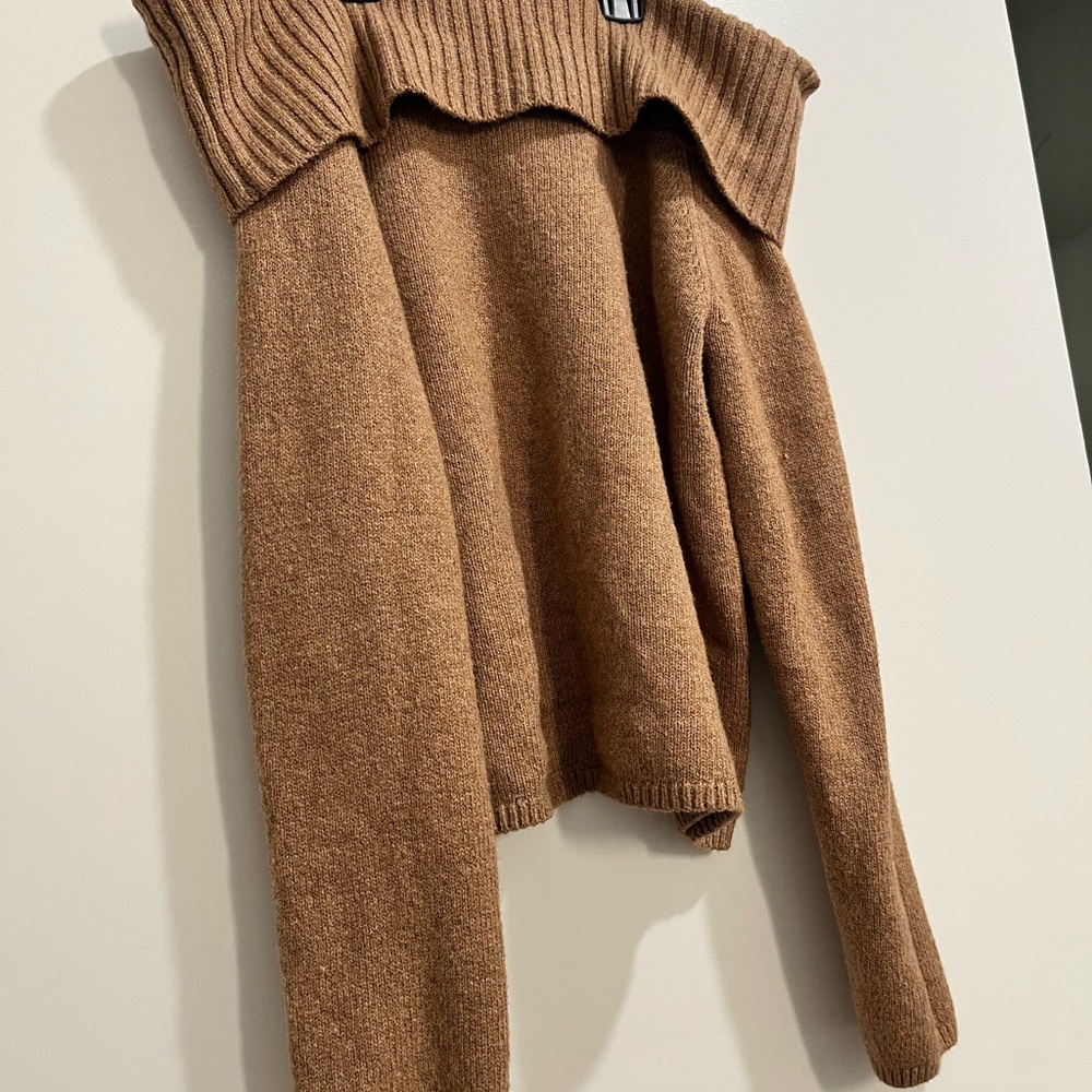 Brown Off-Shoulder Sweater